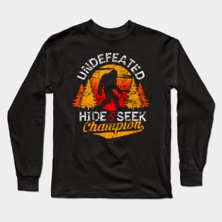 Bigfoot shirt Undefeated Hide & Seek Sasquatch Yeti Gift Long Sleeve T-Shirt